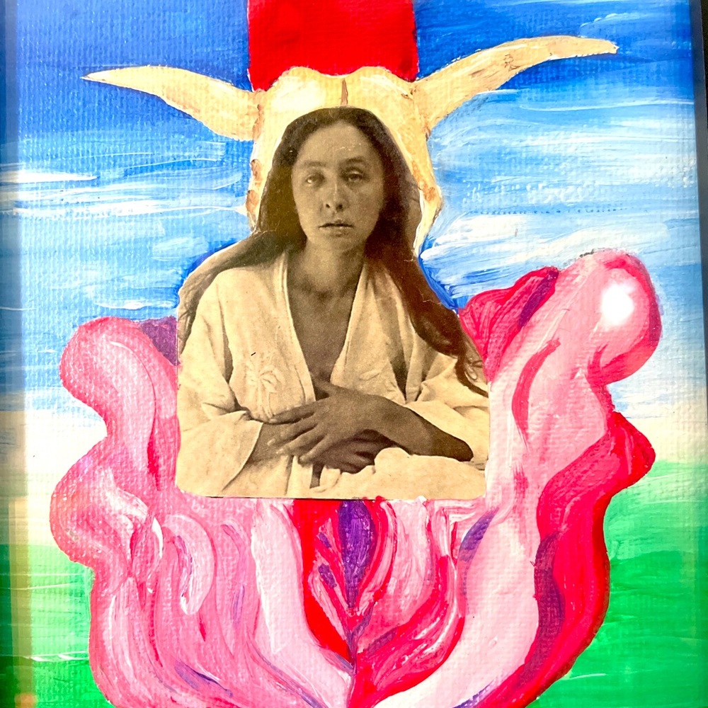 Original mixed media painting Georgia O’Keeffe